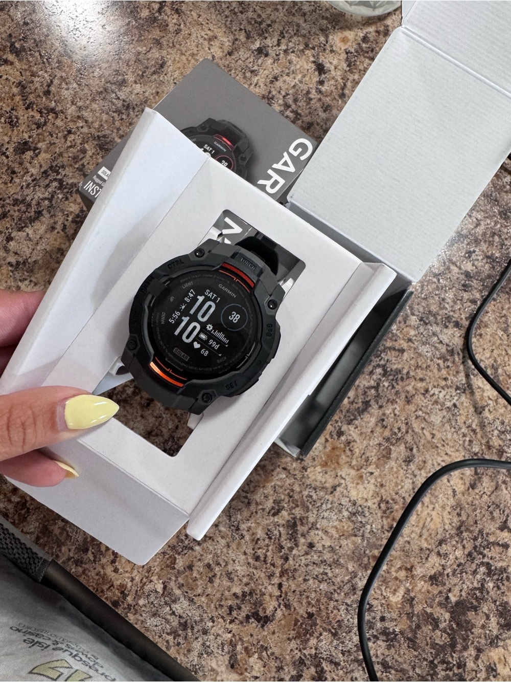 garmin Instinct 3 Solar 50mm Smartwatch - Black with Red Accents - Picture 6 of 6